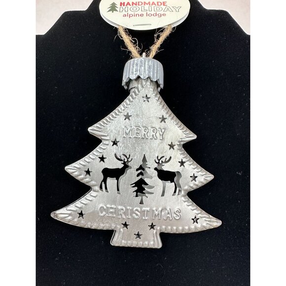 Christmas Ornaments Handmade Holiday Alpine Lodge Set Of 3 Rustic Deer Tree NEW - Picture 10 of 14